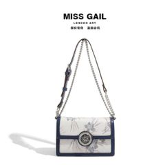 (Hàng V.I.P LIMITED) - Túi xách Nữ MISS GAIL vuông nhỏ thêu hoa lan khóa xoay