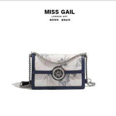 (Hàng V.I.P LIMITED) - Túi xách Nữ MISS GAIL vuông nhỏ thêu hoa lan khóa xoay