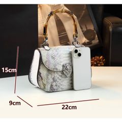 (HÀNG V.I.P ORDER) - Cao Cấp Niche Da Thật Chính Hãng Họa Tiết Rắn Tre