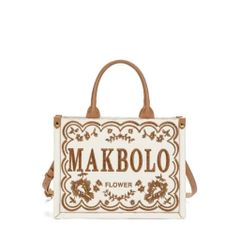 (HÃNG MAKBOLO - NO BOX) - Túi Công sở Nữ họa tiết thêu thời thượng, trang nhã, dễ phối đồ. Bag Da Tote