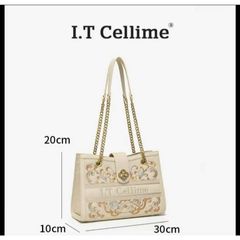 (Hàng V.I.P HÃNG LIMITED - NO BOX) - Túi xách Nữ I.T CELLIME size 30 to đựng nhiêù đồ, Hoa lá thêu, sang trọng