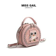 (Hàng V.I.P LIMITED) - Túi xách tròn MISS GAIL thiết kế phiên bản giới hạn hoạt hình cú mèo màu HỒNG