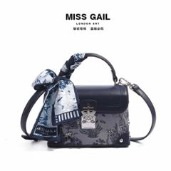 (Hàng V.I.P LIMITED) - Túi MISS GAIL thiết kế thêu hộp, TẶNG KÈM DÂY LỤA, Kết cấu cao cấp Thiết kế đặc biệt