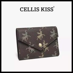 (Hàng V.I.P LIMITED - FULL BOX) - Ví đựng thẻ Cellis Kiss 12 ngăn tối giản sang trọng, thời thượng . Màu Nâu Vì Gấp