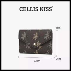 (Hàng V.I.P LIMITED - FULL BOX) - Ví đựng thẻ Cellis Kiss 12 ngăn tối giản sang trọng, thời thượng . Màu Nâu Vì Gấp