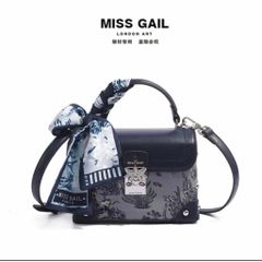 (Hàng V.I.P LIMITED) - Túi MISS GAIL thiết kế thêu hộp, TẶNG KÈM DÂY LỤA, Kết cấu cao cấp Thiết kế đặc biệt