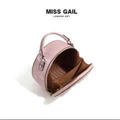 (Hàng V.I.P LIMITED) Túi xách tròn MISS GAIL có chi tiết ren thắt nút màu Hồng