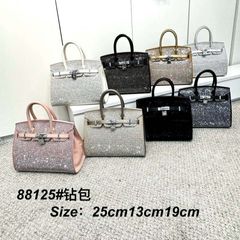 (HÀNG V.I.P - ORDER) - Túi H.M 2 quai Họa tiết Da Đính Đá Bling Bling Size 25