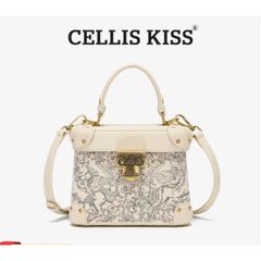 (Hàng V.I.P LIMITED) - Túi xách Nữ CELLIS KISS Hộp Chữ Nhật Thêu