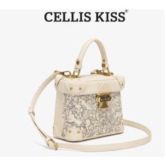 (Hàng V.I.P LIMITED) - Túi xách Nữ CELLIS KISS Hộp Chữ Nhật Thêu
