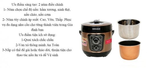 NỒI ÁP SUẤT ĐIỆN ĐA NĂNG HASUKA HSK-986