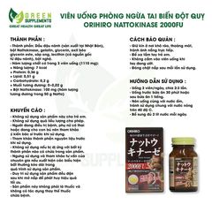 Viên Uống Nattokinase 2000FU Orihiro Nhật Bản – Hỗ Trợ Tuần Hoàn Máu & Sức Khỏe Tim Mạch