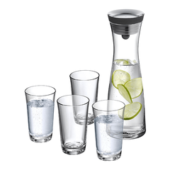 Bộ bình cốc đựng nước thủy tinh WMF Decanter (1 bình 1L và 4 cốc 250ml)