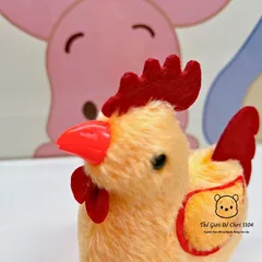 Đồ chơi gà bông vặn dây cót nhảy lon ton giúp bé làm quen với động vật