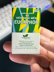 Eucaphor Hộp 40 viên nang mềm - Hỗ trợ thanh họng, hạn chế ho nhiều.