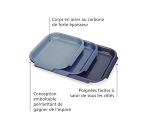 Bộ 3 khay nướng chống dính màu xanh dương Joseph Joseph 45064