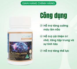 Bổ não Vitatree Maxi Ginkgo 9500mg 30 viên - Úc (Nhập khẩu, tem phụ)