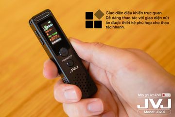 Máy Ghi Âm JVJ J320i 64GB Chính Hãng - Ghi Âm MP3, WMA, Thời Gian Pin 105 Giờ, Màu Đen, Kèm Cáp và Tai Nghe