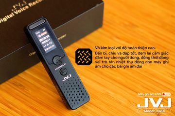 Máy Ghi Âm JVJ J320i 64GB Chính Hãng - Ghi Âm MP3, WMA, Thời Gian Pin 105 Giờ, Màu Đen, Kèm Cáp và Tai Nghe