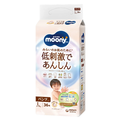 Tã quần Moony Natural/Moony Dịu nhẹ (L, 36 miếng) (giao bao bì ngẫu nhiên)