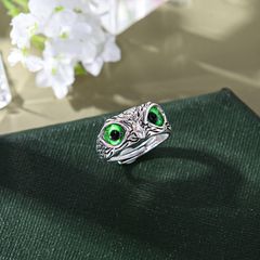 Nhẫn Hở Hình Chim Cú Mắt Xanh Thời Trang Cho Nam Nữ