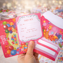 Sét 10 Thiệp Mừng Sinh Nhật Ép Kim Cao Cấp - Thiết Kế Theo Yêu Cầu Cho Bé.