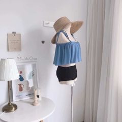 Bikini thắt nơ cổ bèo nhún quyến rũ
