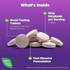 Viên ngậm ngủ ngon Natrol Melatonin 5mg 250 viên của Mỹ