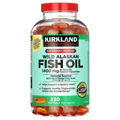 Viên dầu cá Kirkland wild alaskan fish oil 1400mg 230 viên Mỹ 672100