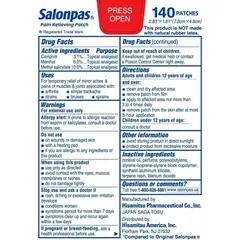 Miếng dán Salonpas Hisamitsu 140 miếng của Mỹ