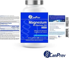 Viên uống CanPrev Magnesium Bis-Glycinate 200mg Giúp giảm căng thẳng,cải thiện giấc ngủ ,chuột rút,tim mạch,Tăng cường sức khỏe xương