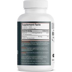 Organic Vitamin K2 D3 - 120 viên Mỹ - Giúp xương chắc khỏe, tăng sức đề kháng