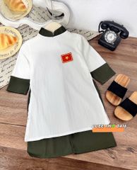 Set áo dài Việt Nam bé trai bé gái kèm túi chất đũi mát mềm mặc đi chơi 30/4 2/9 Quốc Khánh