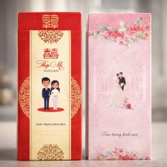 Thiệp Mời Cưới Mẫu Đứng Cao Cấp T001–T0066  - Thiệp Cưới Sang Trọng, Thiết Kế Đẹp