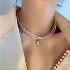 Vòng cổ hai lớp đính hạt dễ thương
