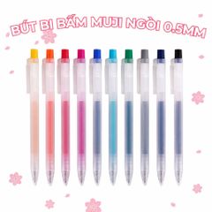 Bút Bi Muji Ngòi Bấm 0.5mm - Bút Gel Muji Nhiều Màu Sắc Trẻ Trung - Văn Phòng Phẩm Style Hàn Quốc Nhật Bản