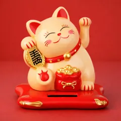 Mô Hình Mèo Thần Tài (Maneki-neko) mini sử dụng năng lượng mặt trời