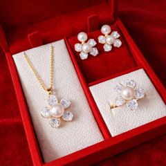 Set Trang Sức Ngũ Hoa Cánh Xà Cừ Cao Cấp – Vẻ Đẹp Thuần Khiết & Quý Phái