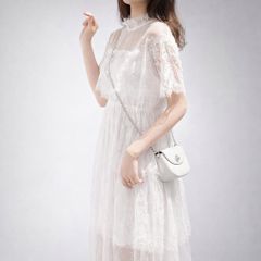Đầm ren trắng công chúa phong cách hàn Quốc