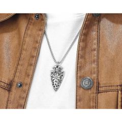 Dây Chuyền Nam Viking - Mặt Mũi Tên Khắc Ấn Rune Vegvísir - Phong Cách Gothic, Retro Mạnh Mẽ.