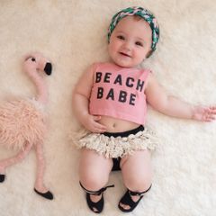 Độ bộ mùa hè bé gái Beach Babe kiểu dáng croptop