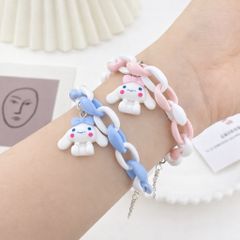 Vòng Tay Xích Nhựa Cinnamoroll Phối Màu Pastel – Lắc Tay Đôi Bạn Thân Phong Cách Y2K Cute.