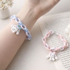 Vòng Tay Xích Nhựa Cinnamoroll Phối Màu Pastel – Lắc Tay Đôi Bạn Thân Phong Cách Y2K Cute.