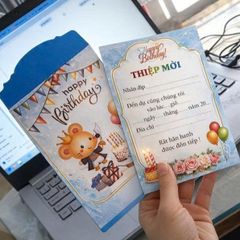 Mẫu thiệp mời sinh nhật - thôi nôi