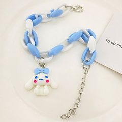 Vòng Tay Xích Nhựa Cinnamoroll Phối Màu Pastel – Lắc Tay Đôi Bạn Thân Phong Cách Y2K Cute.