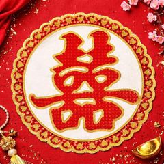 Chữ song hỉ decal dán xe cưới