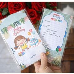 Thiệp mời sinh nhật phong cách dễ thương
