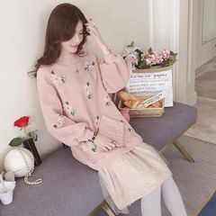 Đầm len đuôi cá đính hoa phong cách Hàn Quốc