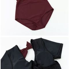 Bikini một mãnh khoét ngực đỏ đen