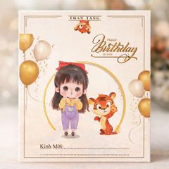 Thiệp sinh nhật khổ vuông dành cho bé gái